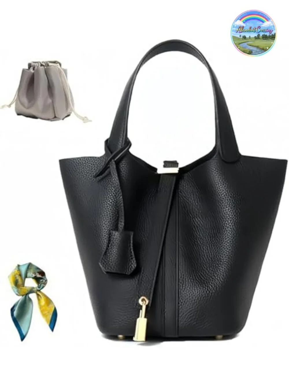 Genuine Leather Bucket Bag Women Designer Handbag Tote Fashionable